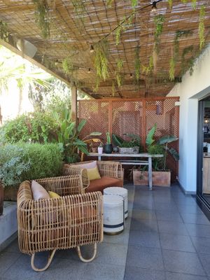 Outside at Mikasa Ibiza Boutique Hotel Restaurant in Ibiza