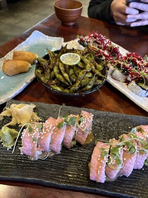 Inari, edamame, magic mushroom and veganism rolls   at Nori in Nanaimo