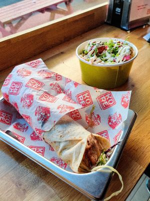 Ooumph! Wrap and Fried Cauliflower Bop. at Kore in Reykjavik