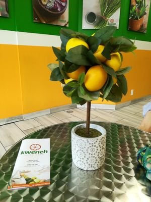 Tables inside at Kwench Juice Brockton in Brockton