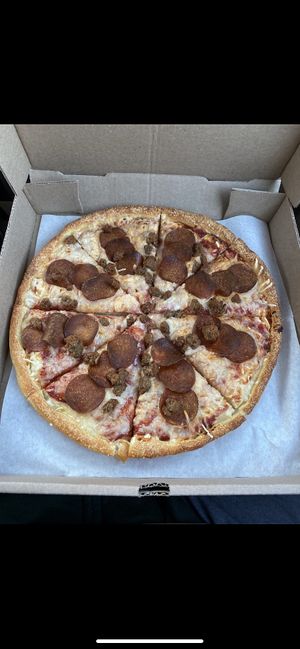 Pepperoni and sausage pizza   at Master Pizza in Fairlawn