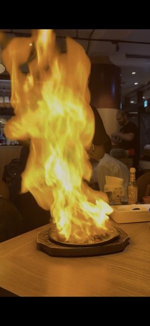 Vegan fajitas flambé  at Las Dos Caras in Tokyo