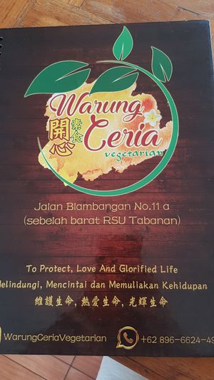 Menü at Warung Ceria Vegetarian in Tabanan