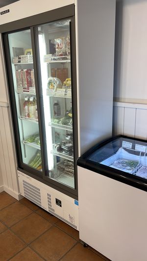 Vegan: cheese, shea butter, two types of sausages, Japanese gyoza, soy gelato and many other healthy food   at Green To Go - オーガニックショップ in Osaka