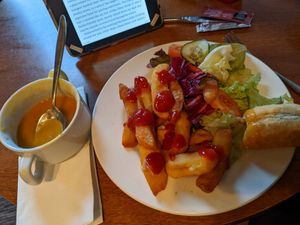 The only vegan items on the buffet at Bankend Bar & Brasserie in Dumfries