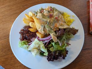 The only vegan items on the buffet at Bankend Bar & Brasserie in Dumfries