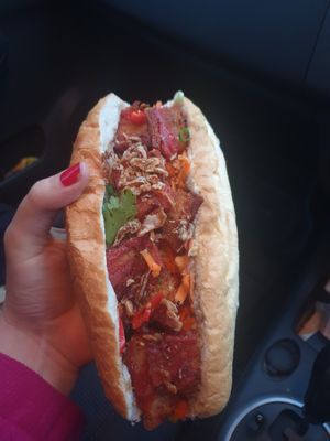 Vegan roast pork bahnmi. at Banhmi Bites in Moonah