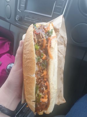 Vegan pepper pork bahn mi special 11/08/23 at Banhmi Bites in Moonah