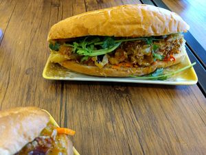 Satay eggplant banh mi at Banhmi Bites in Moonah