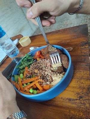 Falafel salad at Three Steps Coffee in Pecatu