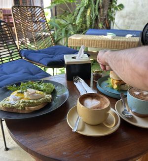 Smashed avocado with the option to change eggs to tofu  at Three Steps Coffee in Pecatu
