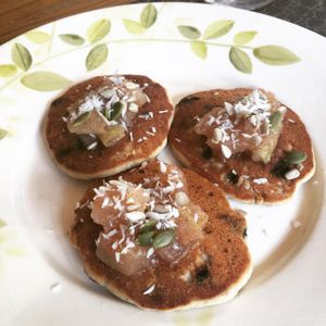 Pancake breakfast at Hungry Ghost Guest House in New Paltz