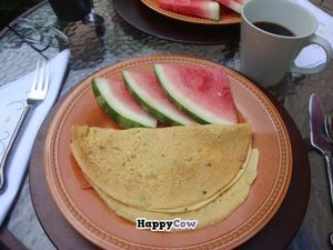 chickpea crepes at Hungry Ghost Guest House in New Paltz