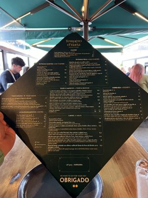 The menu   at Tempêro d'Maria in Vila Nova De Gaia