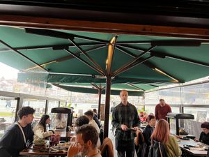 View from our table - lovely of the river and buildings acrosss  at Tempêro d'Maria in Vila Nova De Gaia