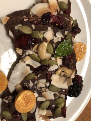 Chocolate bark dessert  at Belse Restaurant NYC in New York City