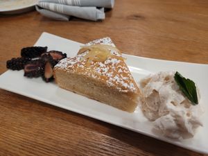 Olive cake at Belse Restaurant NYC in New York City