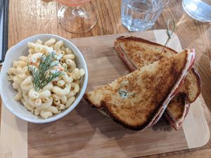 Apple sandwich (sans avocado) at Belse Restaurant NYC in New York City