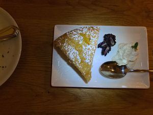 Olive oil cake at Belse Restaurant NYC in New York City