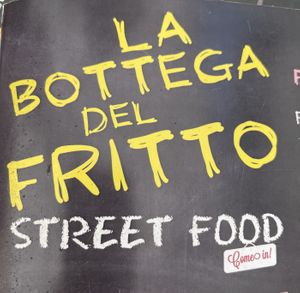 The brand  at La Bottega Del Fritto in Porto Venere
