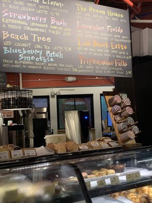 Drinks and baked goods at Collegetown Bagels in Ithaca