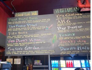 Wall menu at Collegetown Bagels in Ithaca