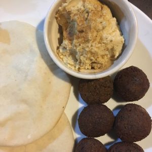 Felafel, hummus and pockets at Catfish Book Cafe in Koh Lanta
