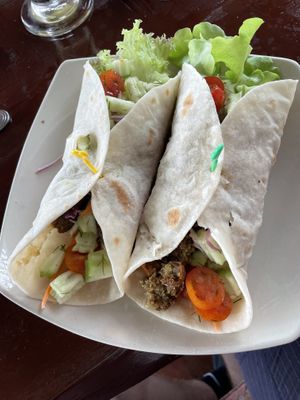 Falafel wraps  at Catfish Book Cafe in Koh Lanta