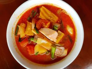 tom yum at Catfish Book Cafe in Koh Lanta