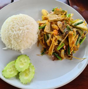 Tofu noodles at Catfish Book Cafe in Koh Lanta