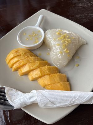 Mango sticky rice   at Catfish Book Cafe in Koh Lanta
