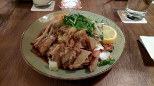 Vegane Ente mit gebratenen Reisbandnudeln at Lang Sen Restaurant in Luebeck