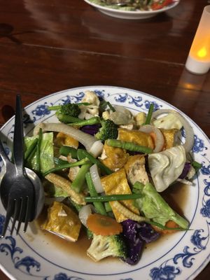 stir fry veg with tofu  at Pen's Restaurant in Koh Chang