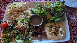 Salad sampler. Delish! at Restaurant Salaam in Athens