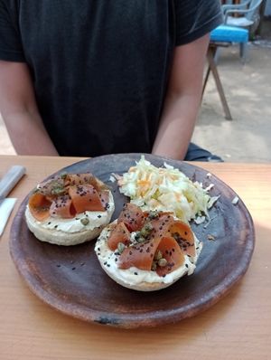 Carrot Lox bagel at Alma Mia Deli in Puerto Escondido