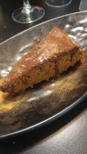 Tarta vegana de zanahoria at La Cuina del Cel in Mataro