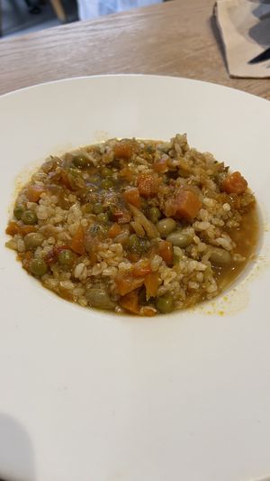 ARROZ INTEGRAL BIO CALDOSO CON VERDURAS   at La Cuina del Cel in Mataro