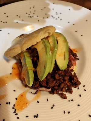 Arepa at La Cuina del Cel in Mataro