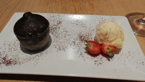 Cartufo amb gelat de mandarina at La Cuina del Cel in Mataro