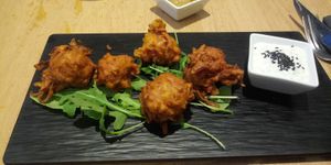 Bunyols de porro at La Cuina del Cel in Mataro