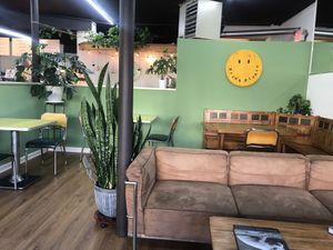 Lounge area- tables also available  #Veganuary at The Green Beautiful  in Manchester