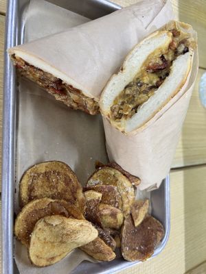 Philly cheesesteak sandwich  at The Green Beautiful  in Manchester