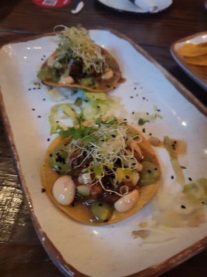 watermelon tostadas at Xolo Taco in San Juan
