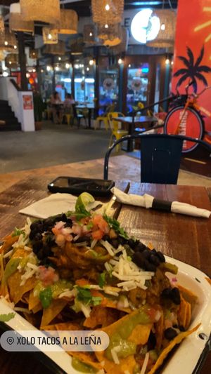 Vegan nachos with tinga  at Xolo Taco in San Juan