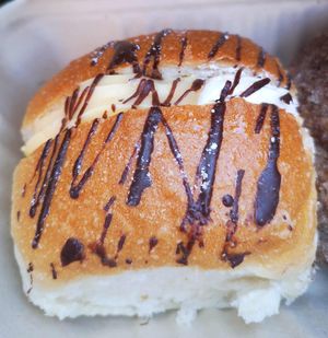 Cream and Custard Bun at Holmesys Bakehouse in Duncraig