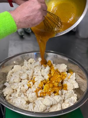 Everything is made in our in store kitchens by our incredible chefs, including this awesome Cauliflower with turmeric and nigella seeds at Leafy in Hitchin