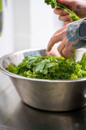 Kale with a hand tattoo! at Leafy in Hitchin