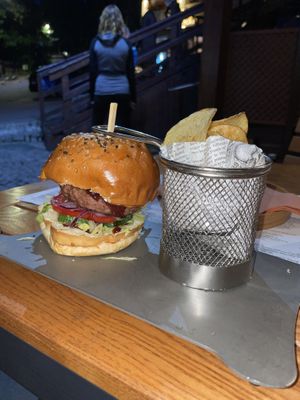 Vegan burger   at Snow Restaurant in Sinaia