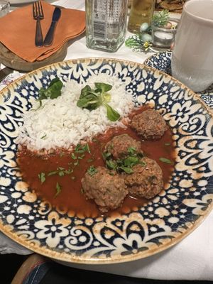 Vegan beyond meat meatballs   at Snow Restaurant in Sinaia