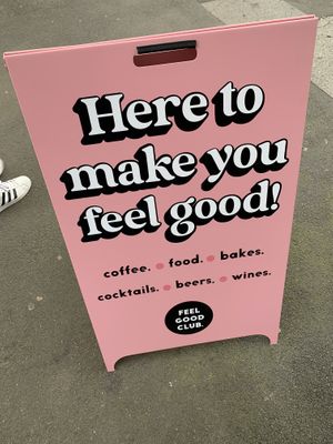 Sign outside   at Feel Good Club in Manchester